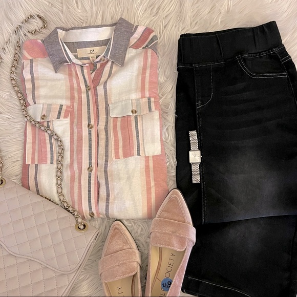 Thread & Supply Tops - NWT | Thread & Supply | Striped blouse | Pink & gray